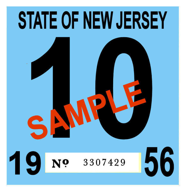 Modal Additional Images for 1956 New Jersey INSPECTION Sticker